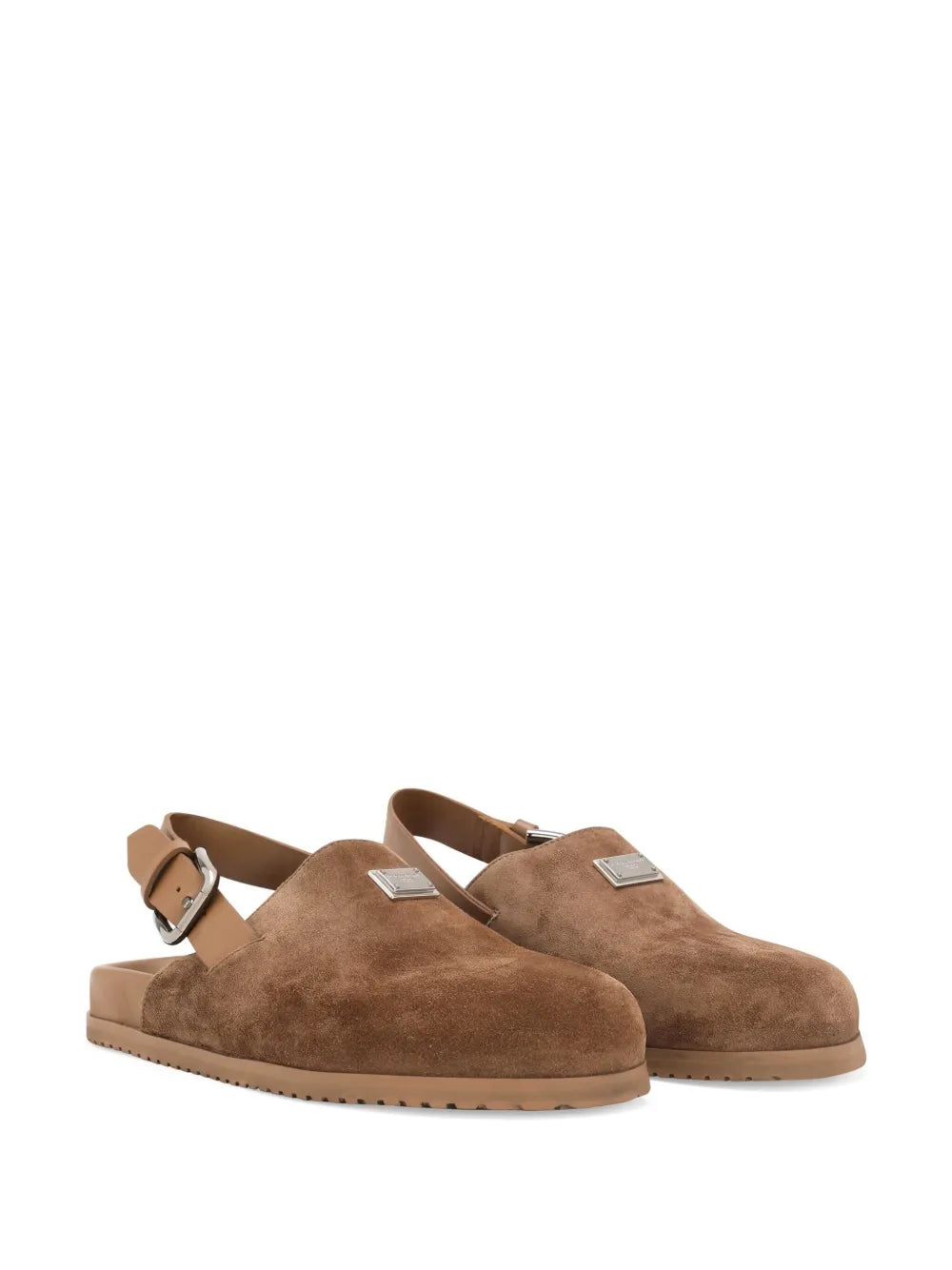 Dolce & Gabbana logo-plaque suede mules