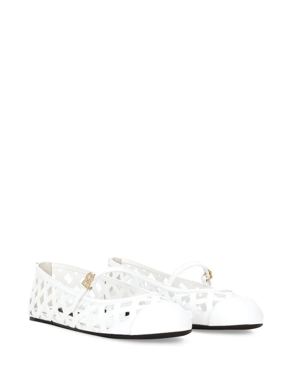 Dolce & Gabbana perforated leather ballerina shoes