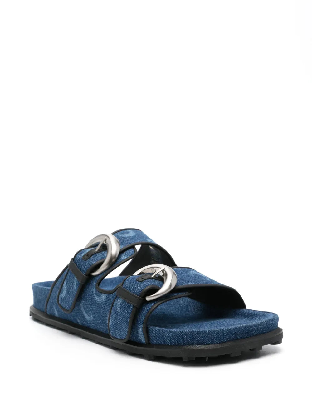 Marine Serre Moonogram-pattern denim sandals