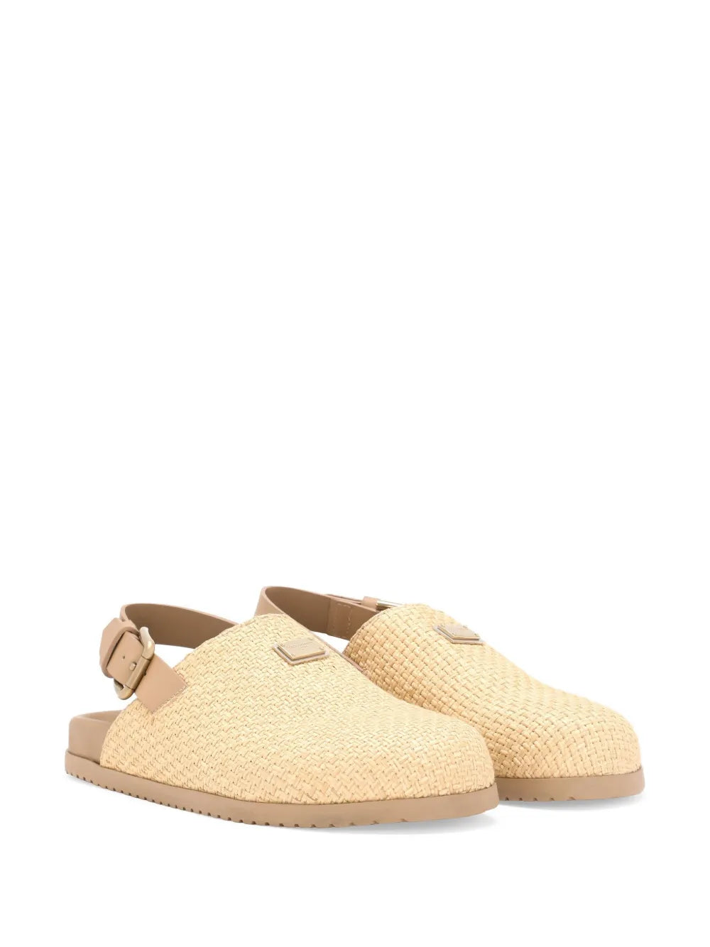 Dolce & Gabbana logo-plaque raffia mules