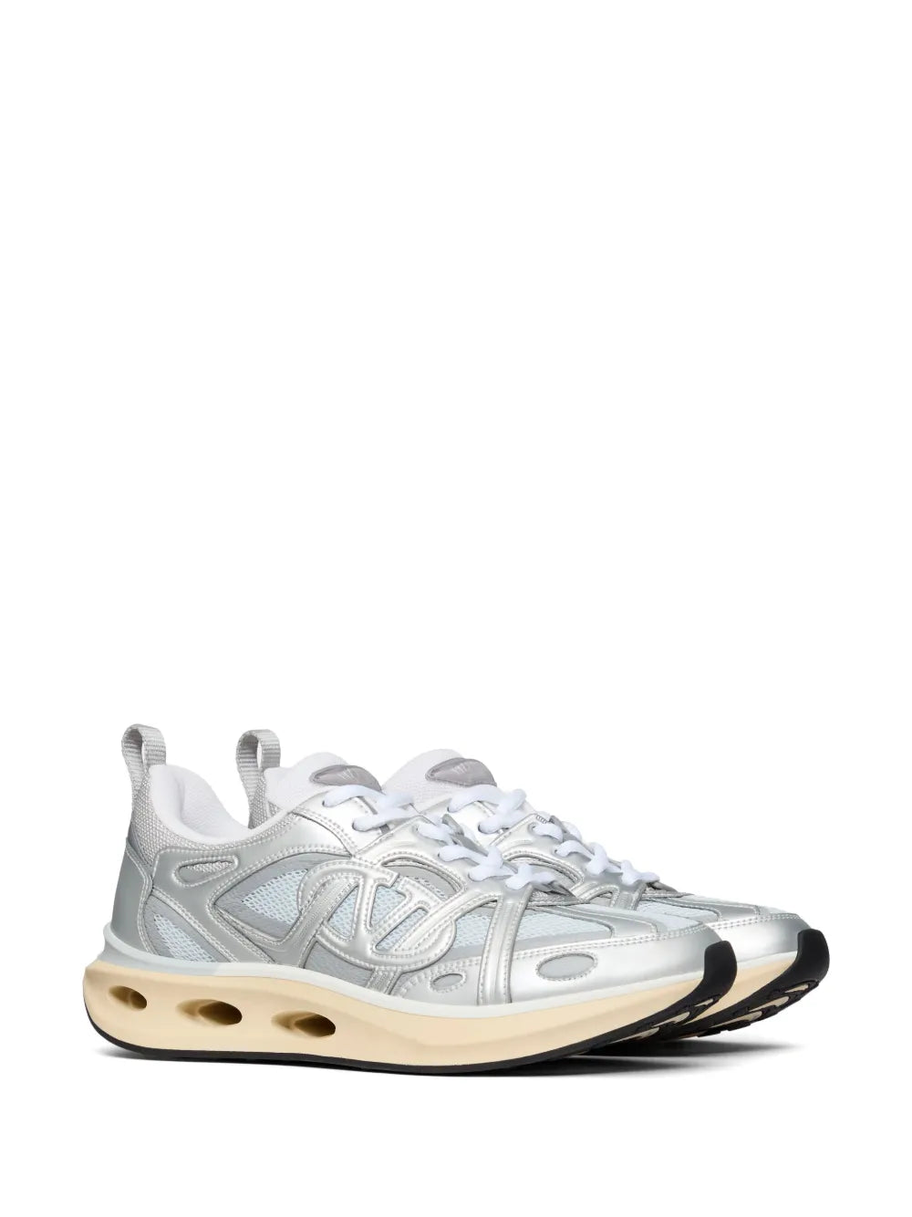 Valentino Garavani VLogo panelled lace-up sneakers