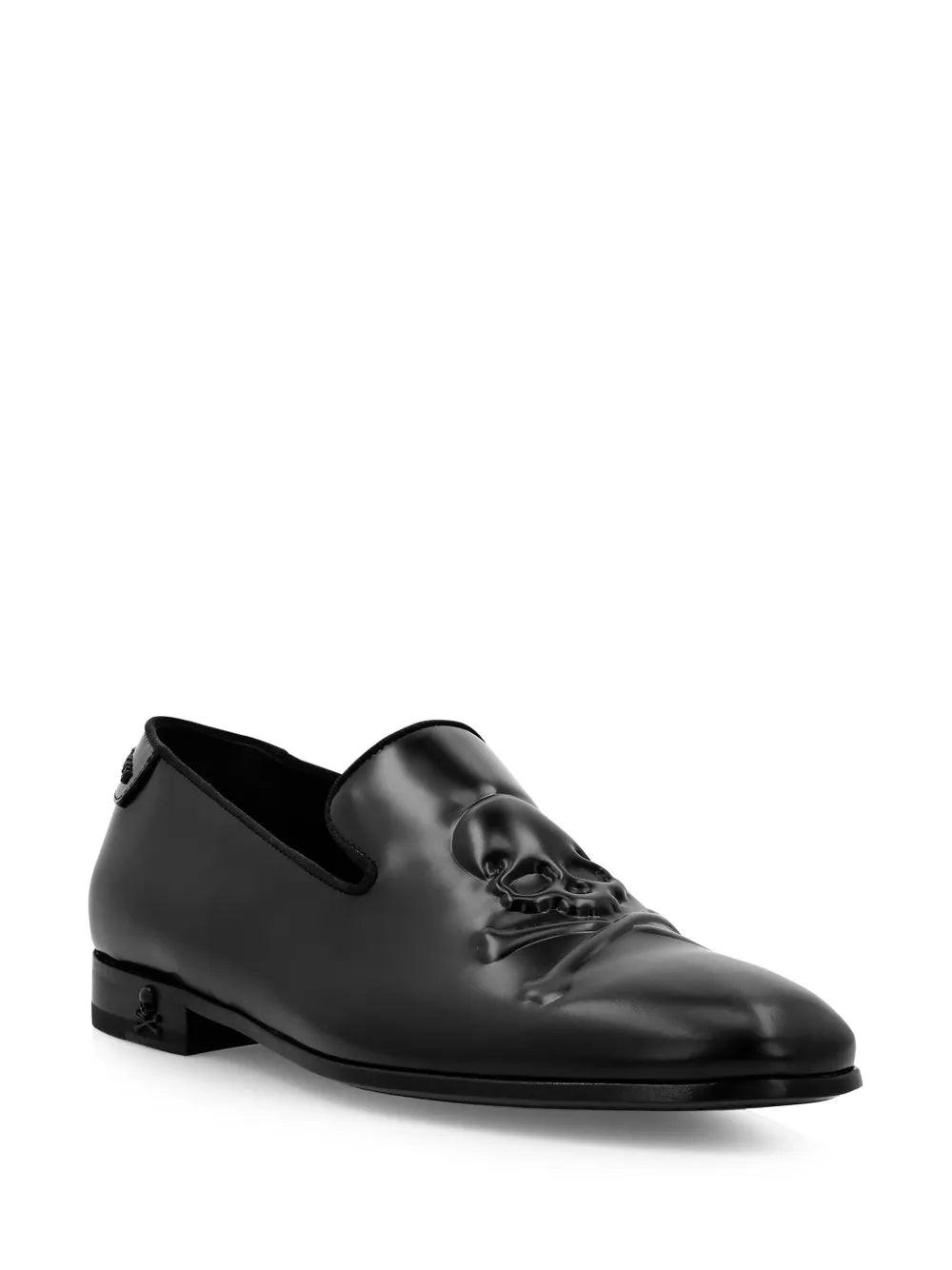 Philipp Plein skull-embossed leather loafers
