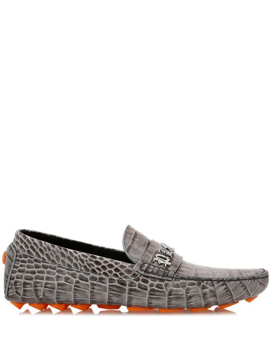 Philipp Plein crocodile-embossed leather loafers