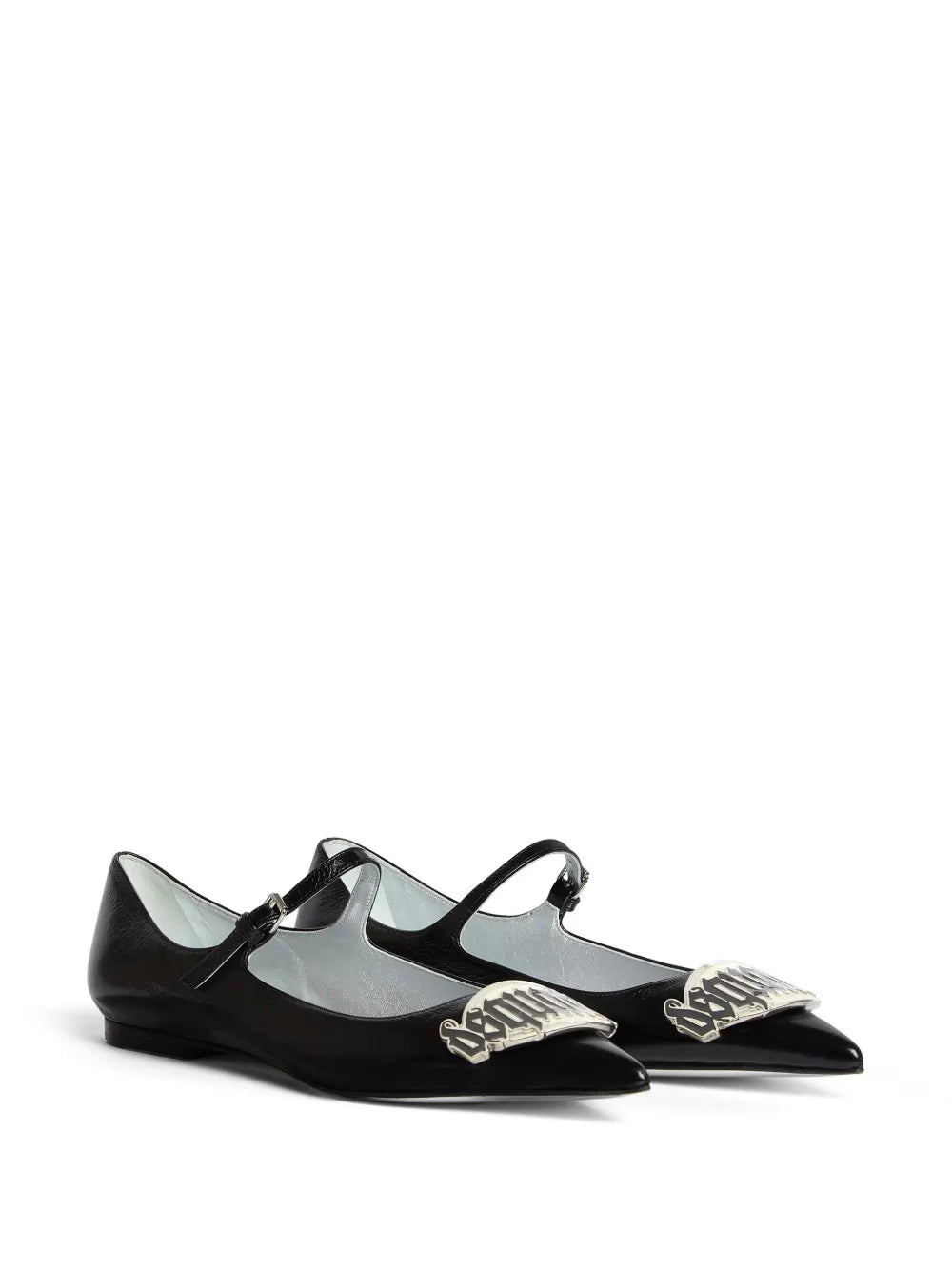 DSQUARED2 Gothic leather ballerina shoes