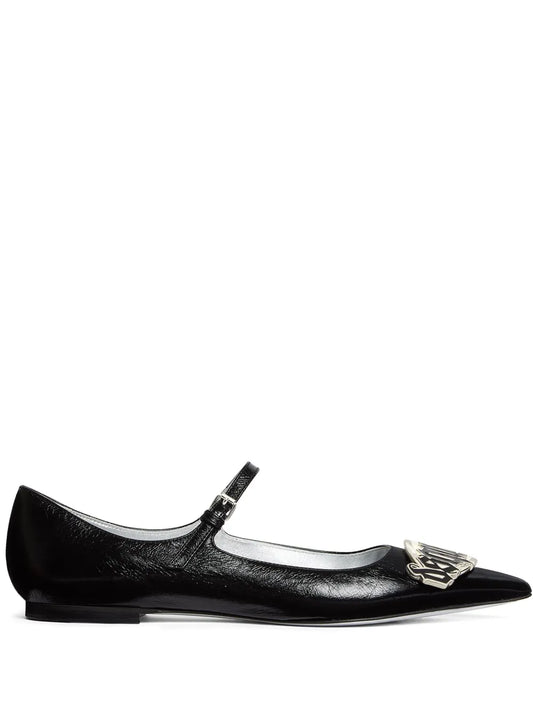 DSQUARED2 Gothic leather ballerina shoes