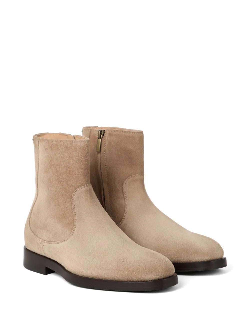 Brunello Cucinelli zip leather boots