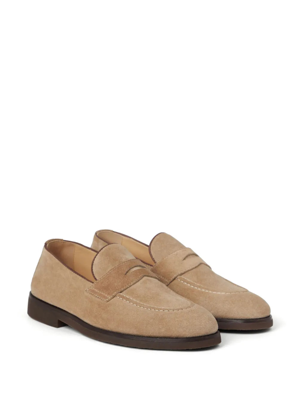 Brunello Cucinelli penny-slot suede loafers
