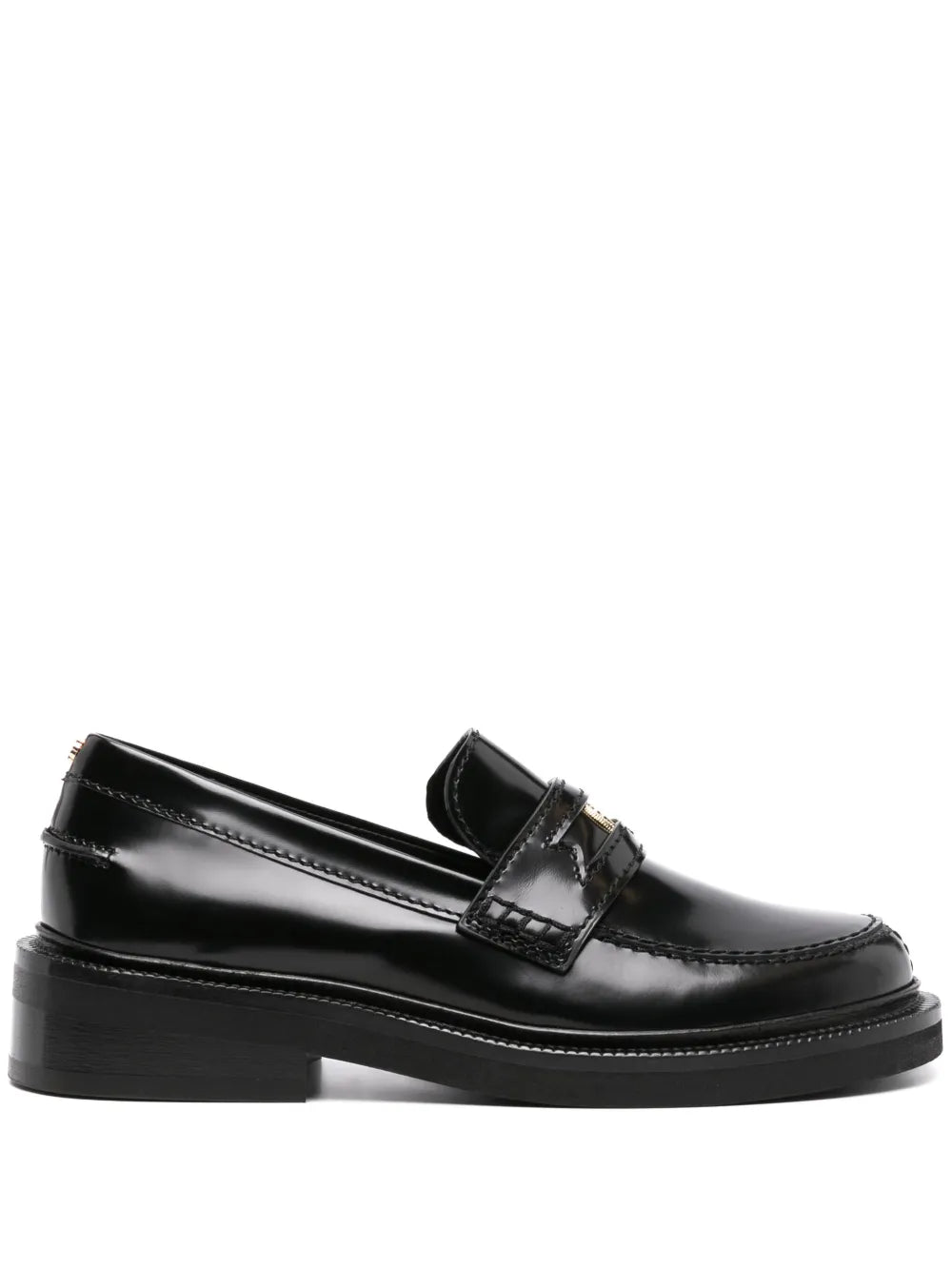 Maje Clover-detail leather loafers