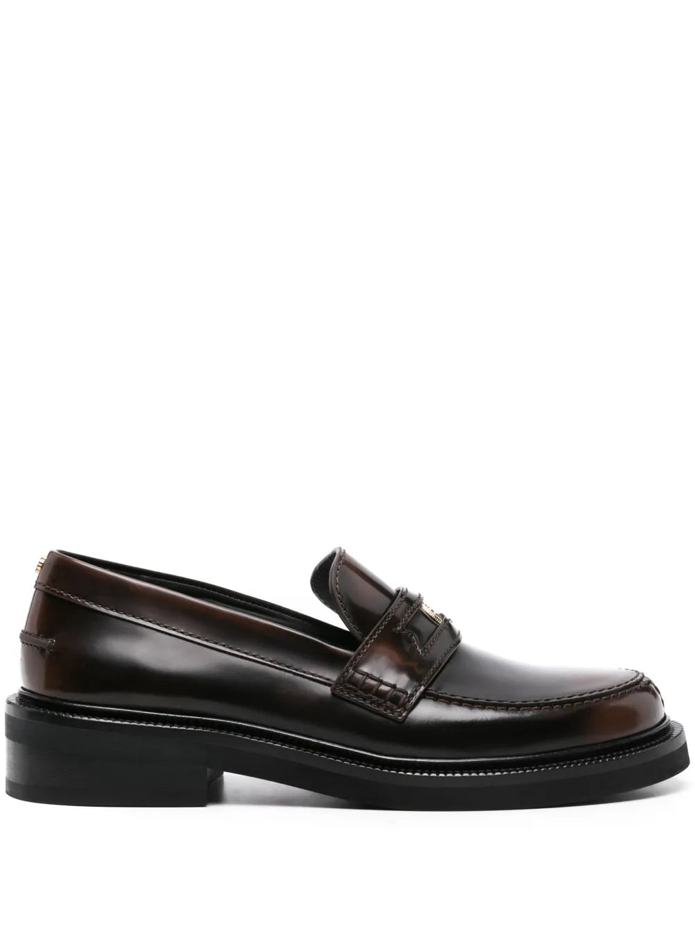 Maje Clover-detail leather loafers