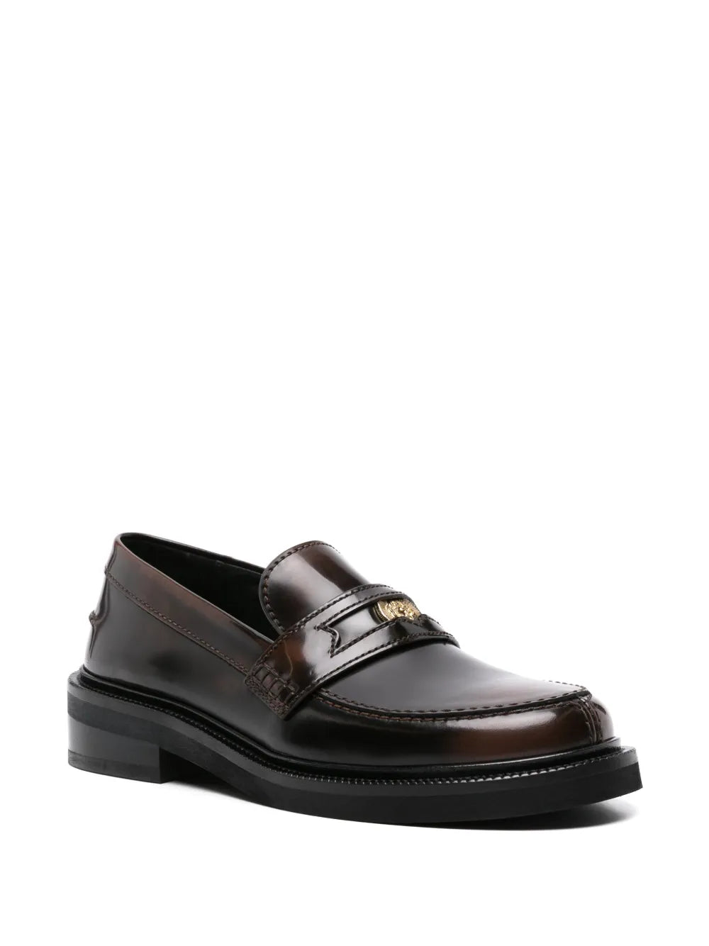 Maje Clover-detail leather loafers