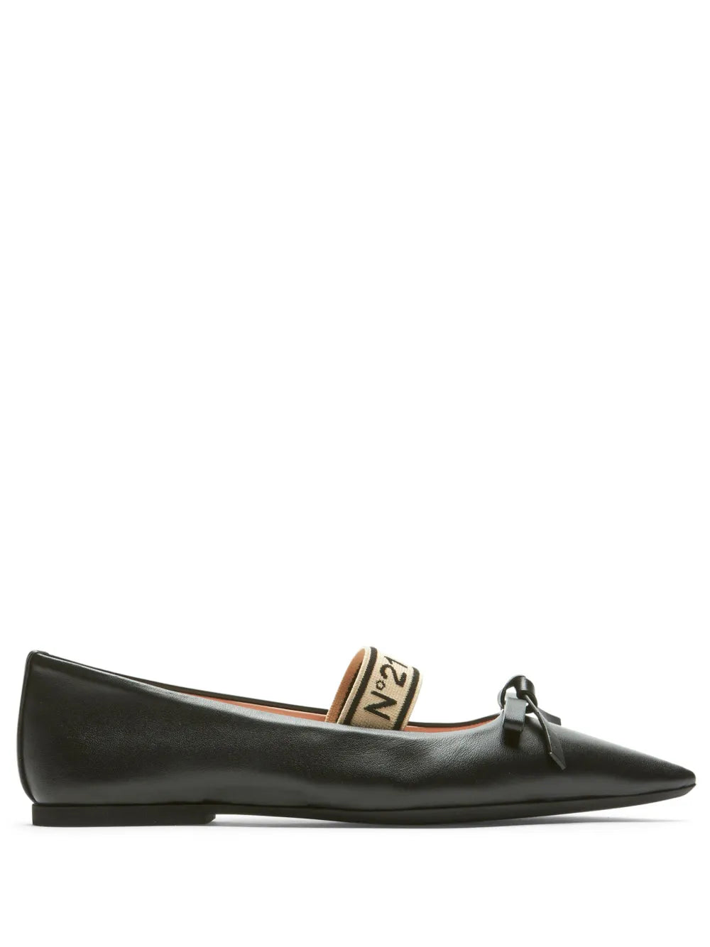 Nº21 bow leather ballerina shoes