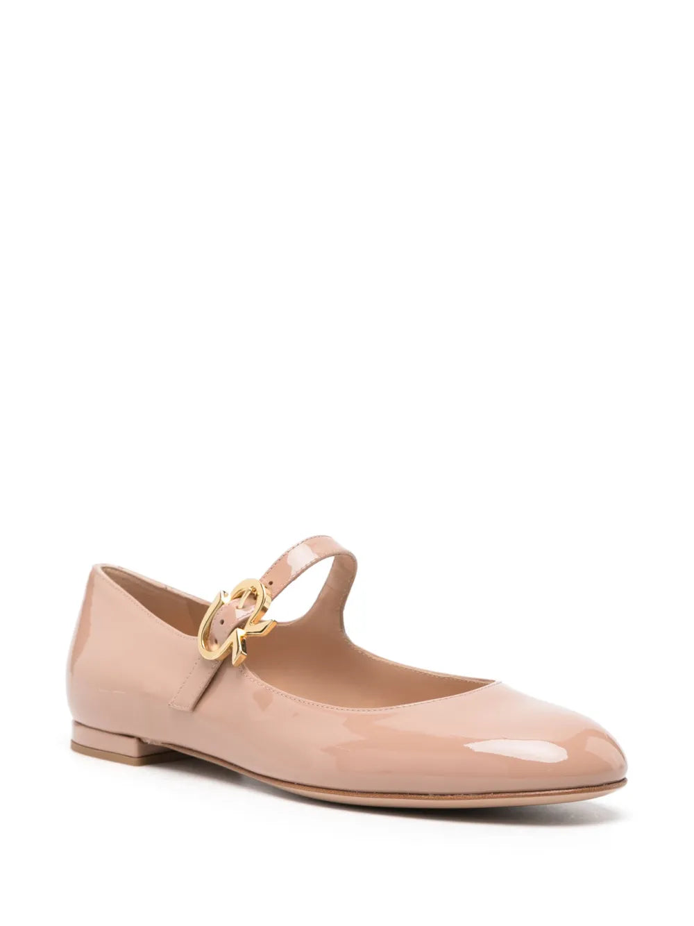 Gianvito Rossi Mary Ribbon 05 leather ballerina shoes
