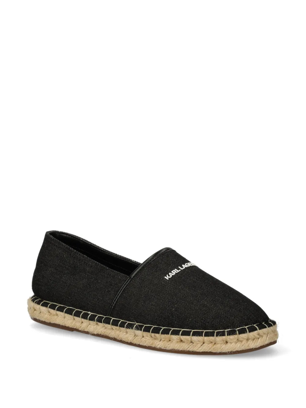 Karl Lagerfeld embroidered logo denim espadrilles