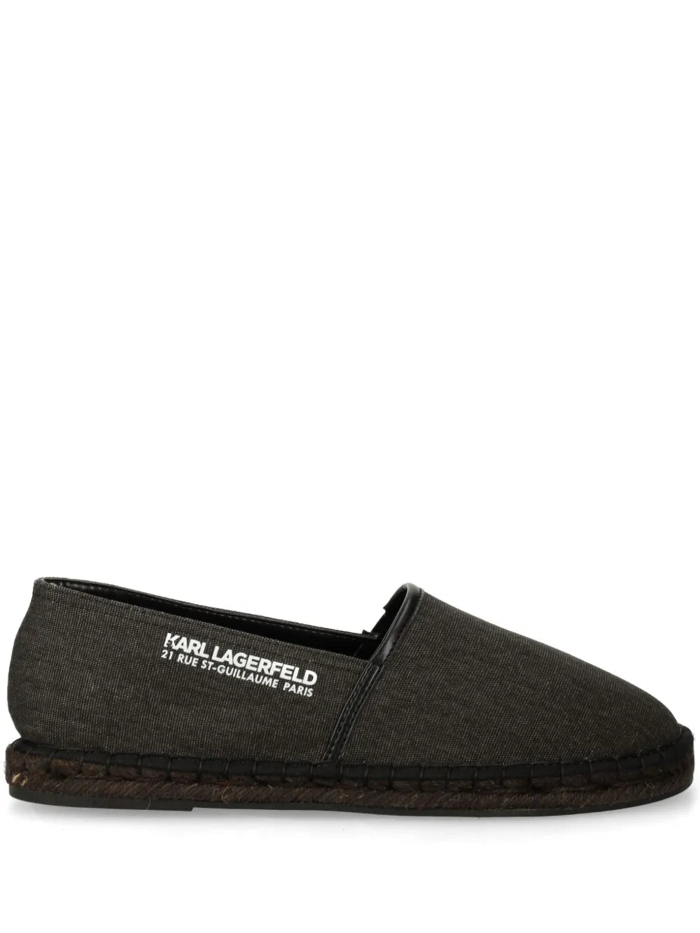 Karl Lagerfeld embroidered logo denim espadrilles