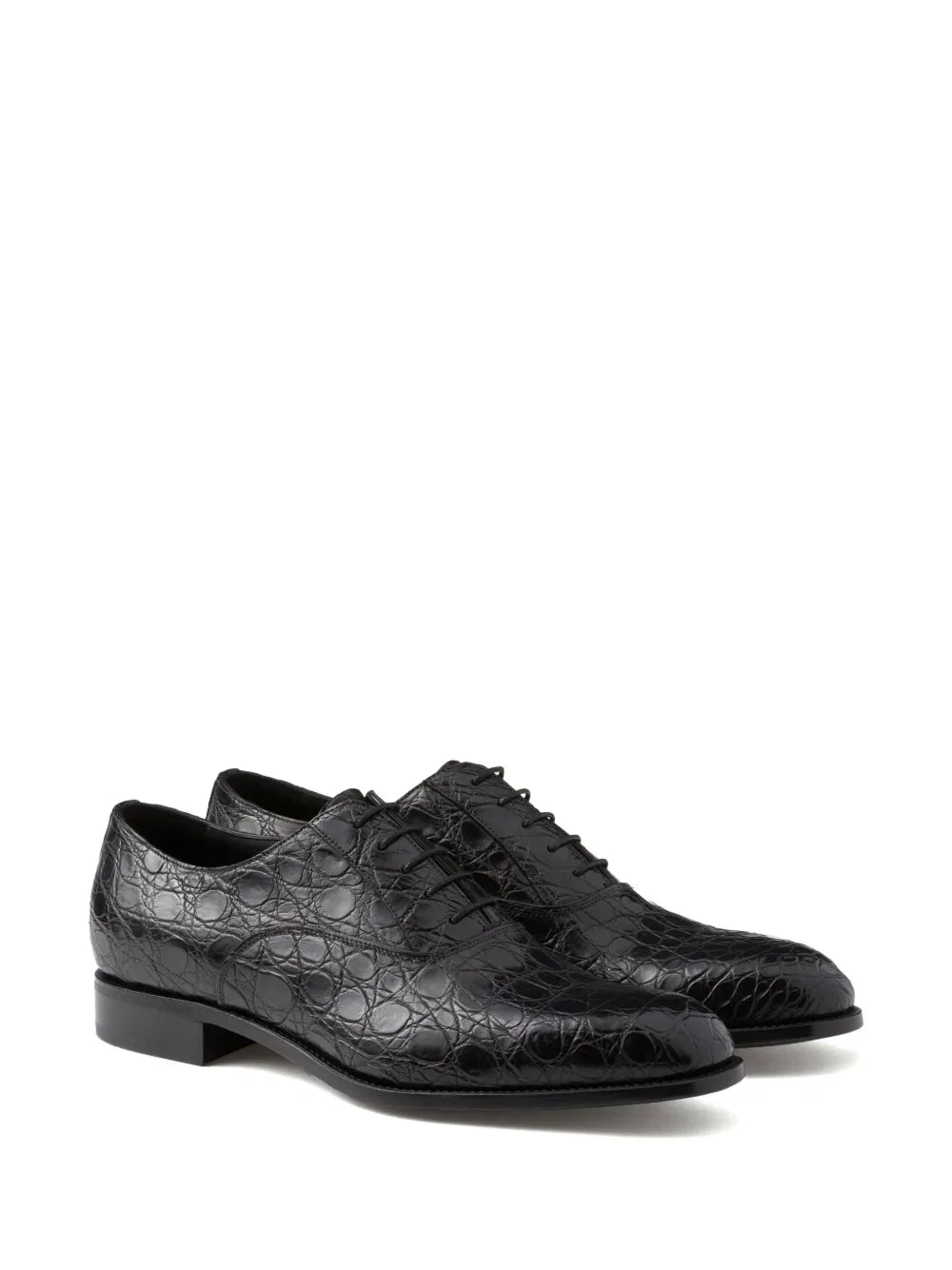 Prada crocodile-effect leather Oxford shoes