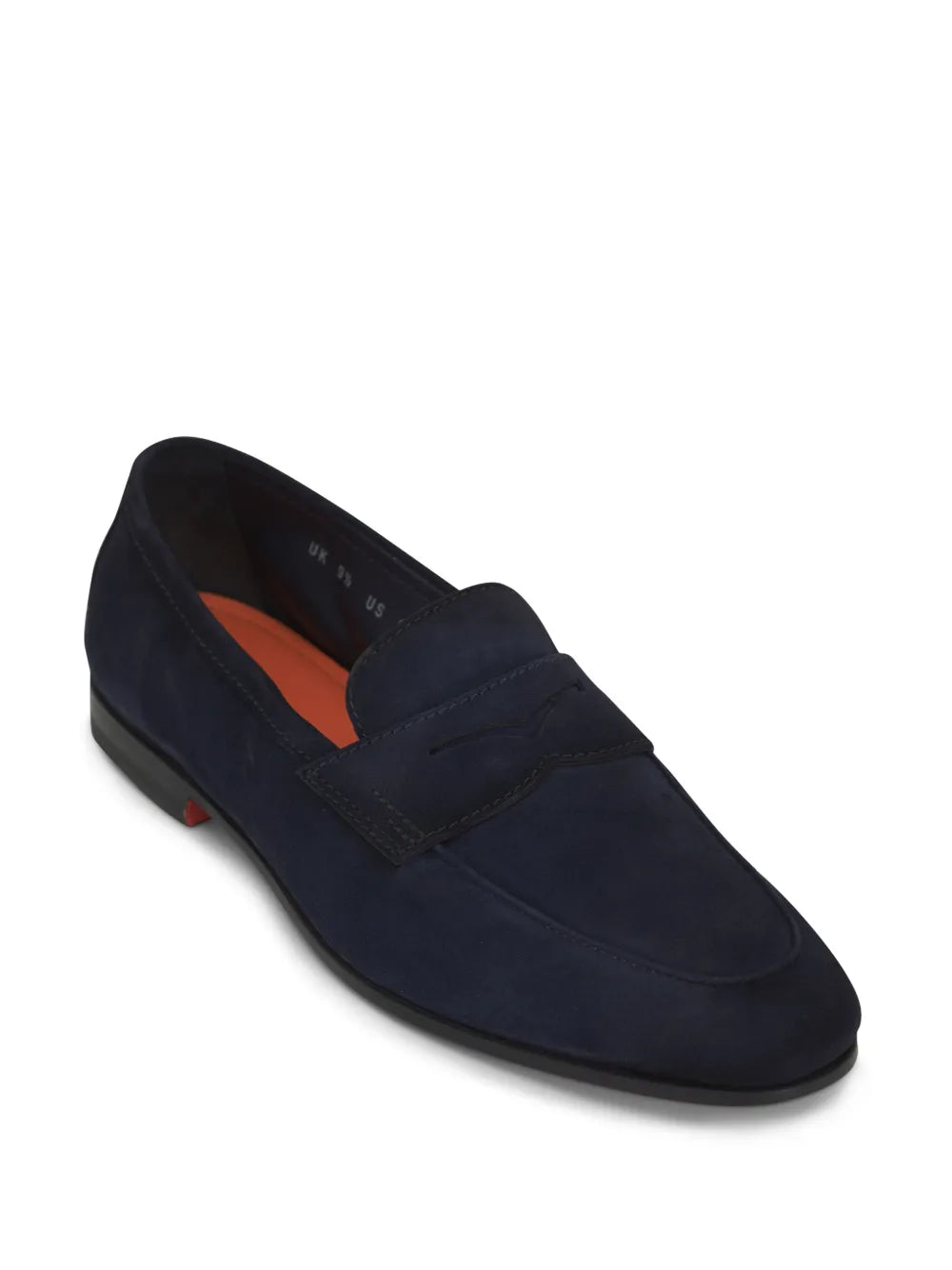 Santoni apron-toe suede penny loafers