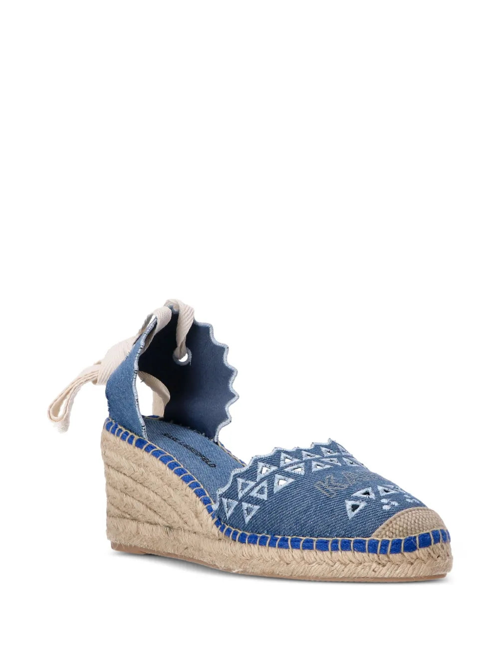 Karl Lagerfeld Kamini cut-out denim espadrilles