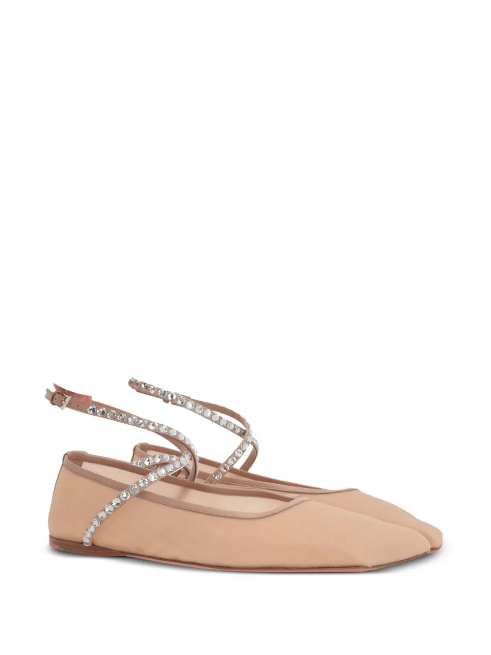 Amina Muaddi Ane crystal-embellished ballerina shoes