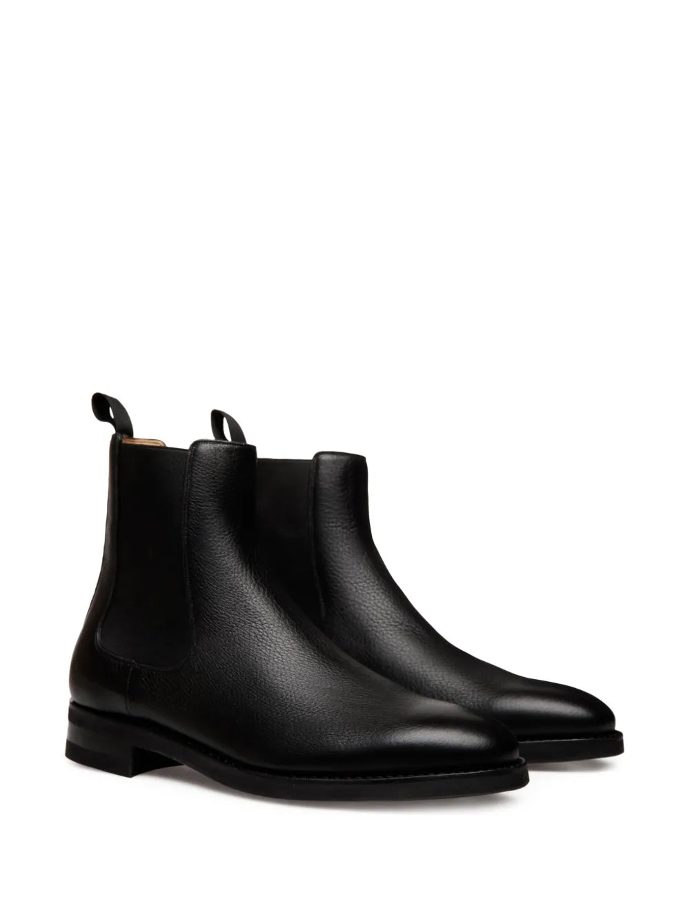 Bally Scribe Un Bootie in Black Deer Leather wide foot morphology