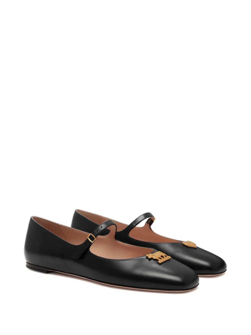Bally heart-plaque ballerina shoes