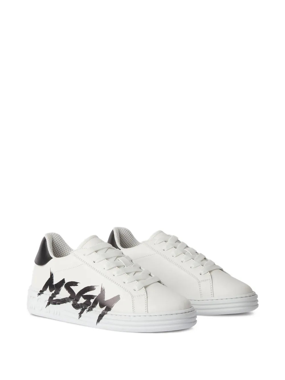 MSGM logo-print leather sneakers