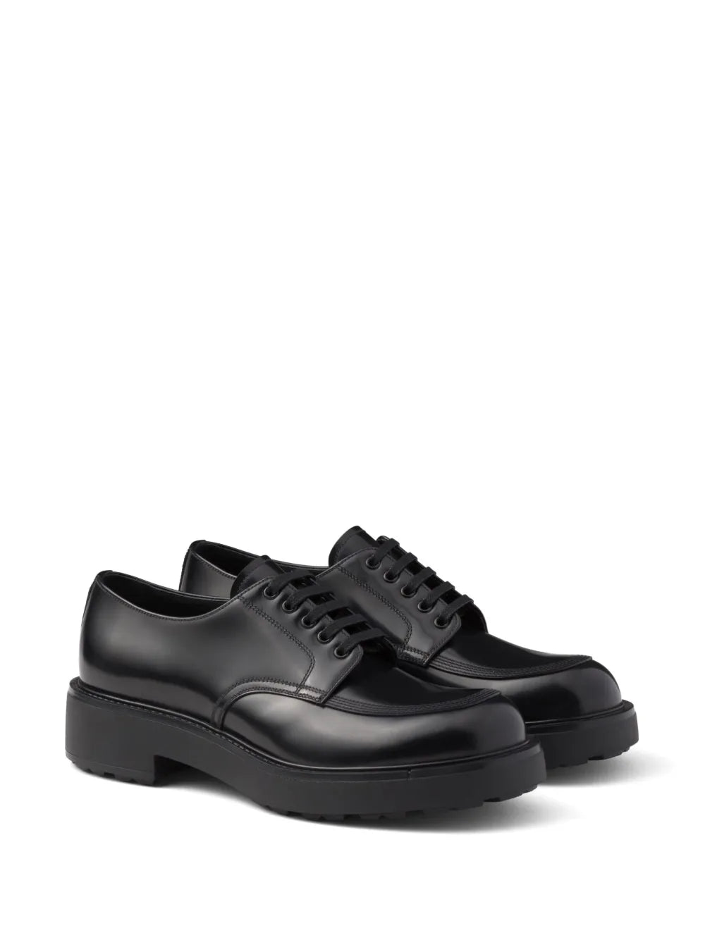 Prada brushed leather derby shoes