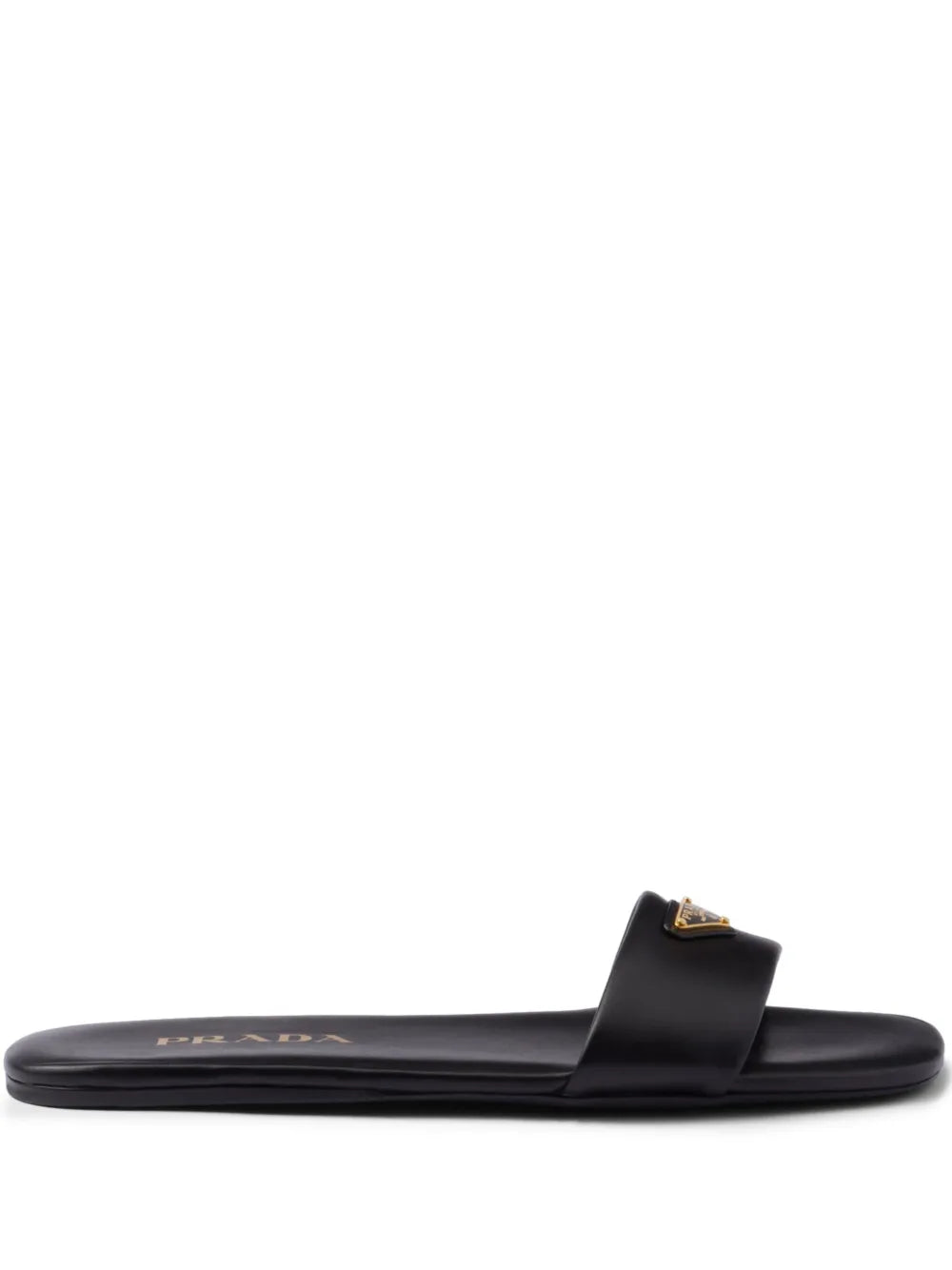 Prada triangle-logo leather slides