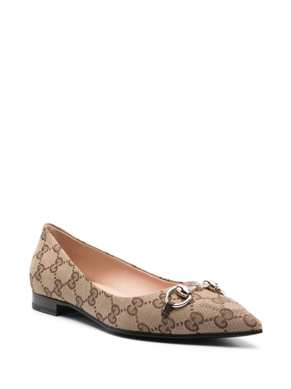 Gucci Horsebit GG-canvas ballerina shoes