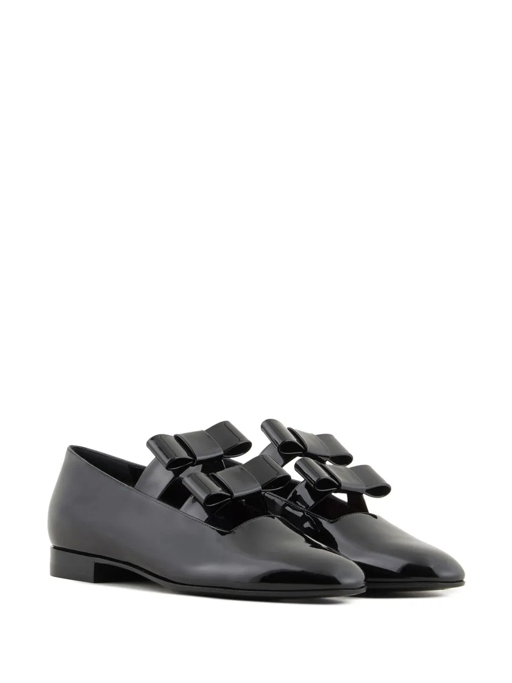 Giorgio Armani leather bow detailing loafers