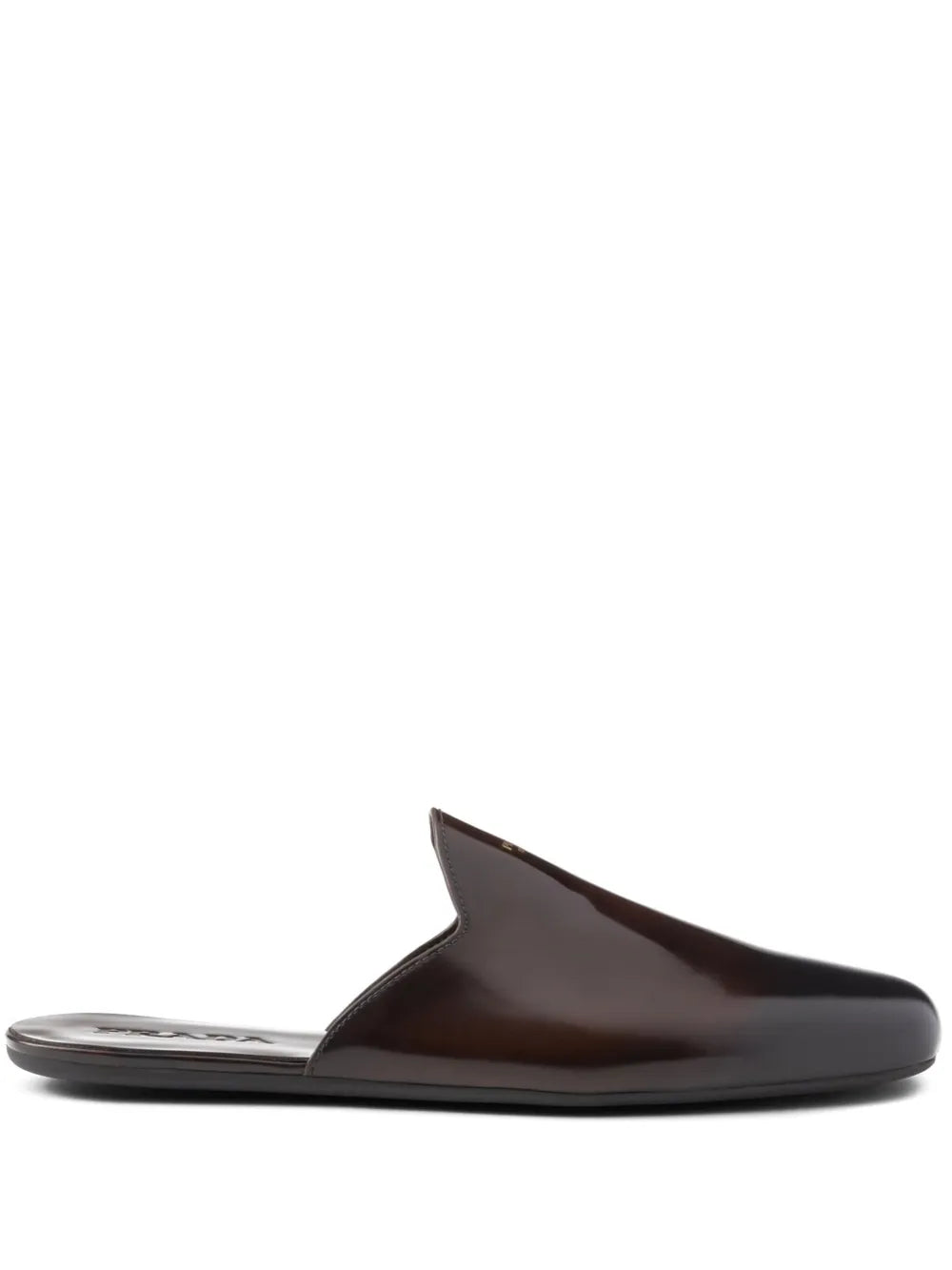 Prada logo-stamp brushed leather slippers