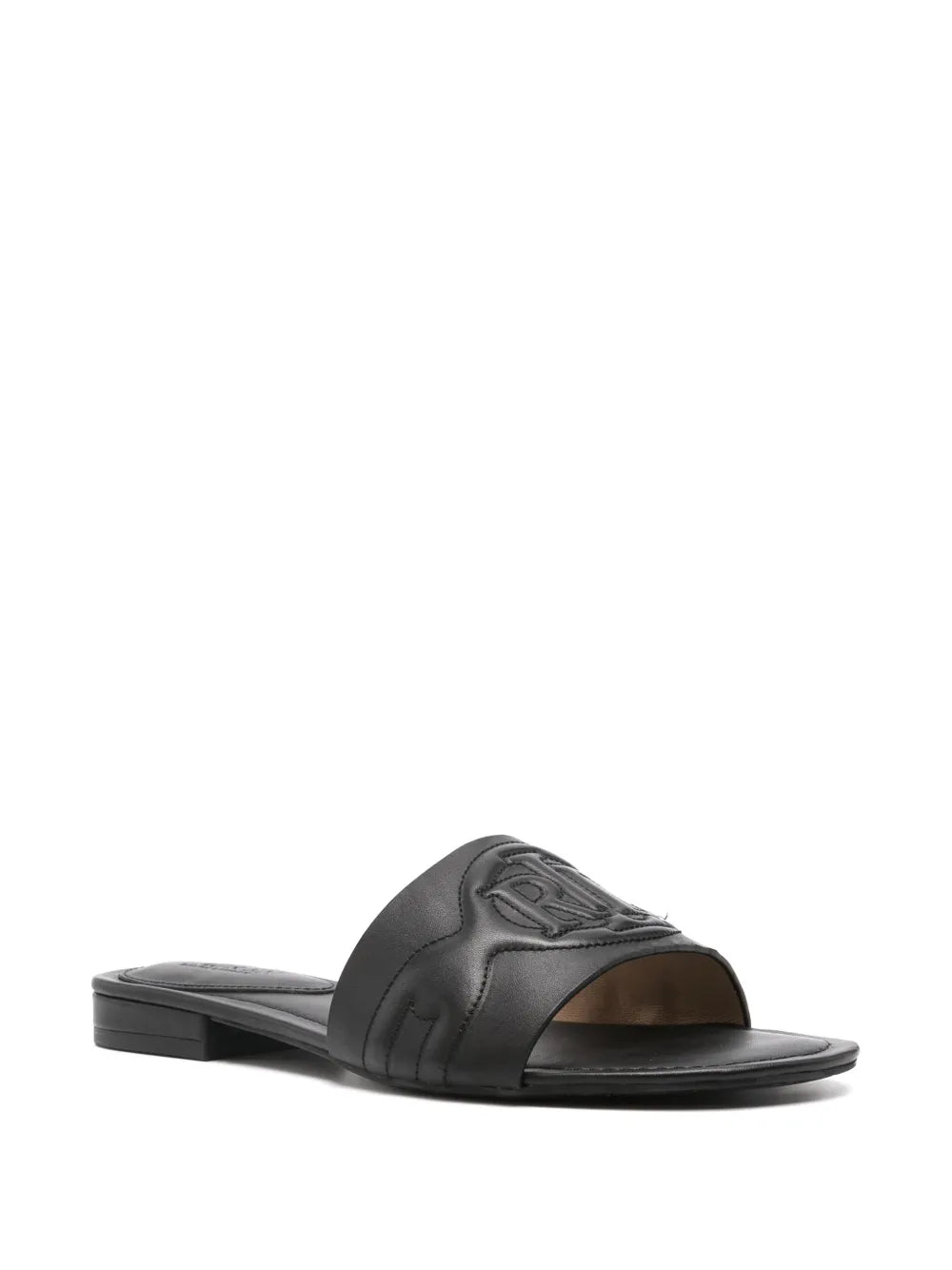 Lauren Ralph Lauren logo-embossed leather slides