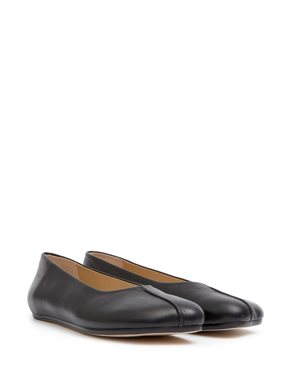MM6 Maison Margiela stitch-out leather ballerina shoes