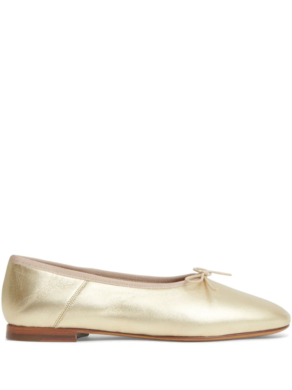 Mansur Gavriel bow-detail metallic-effect ballerina shoes