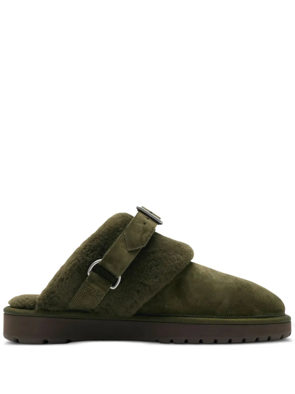 Burberry suede and shearling chubby mules