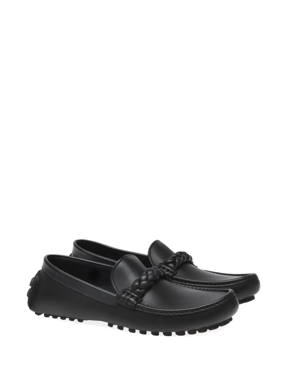 Gianvito Rossi braid-embellished leather loafers