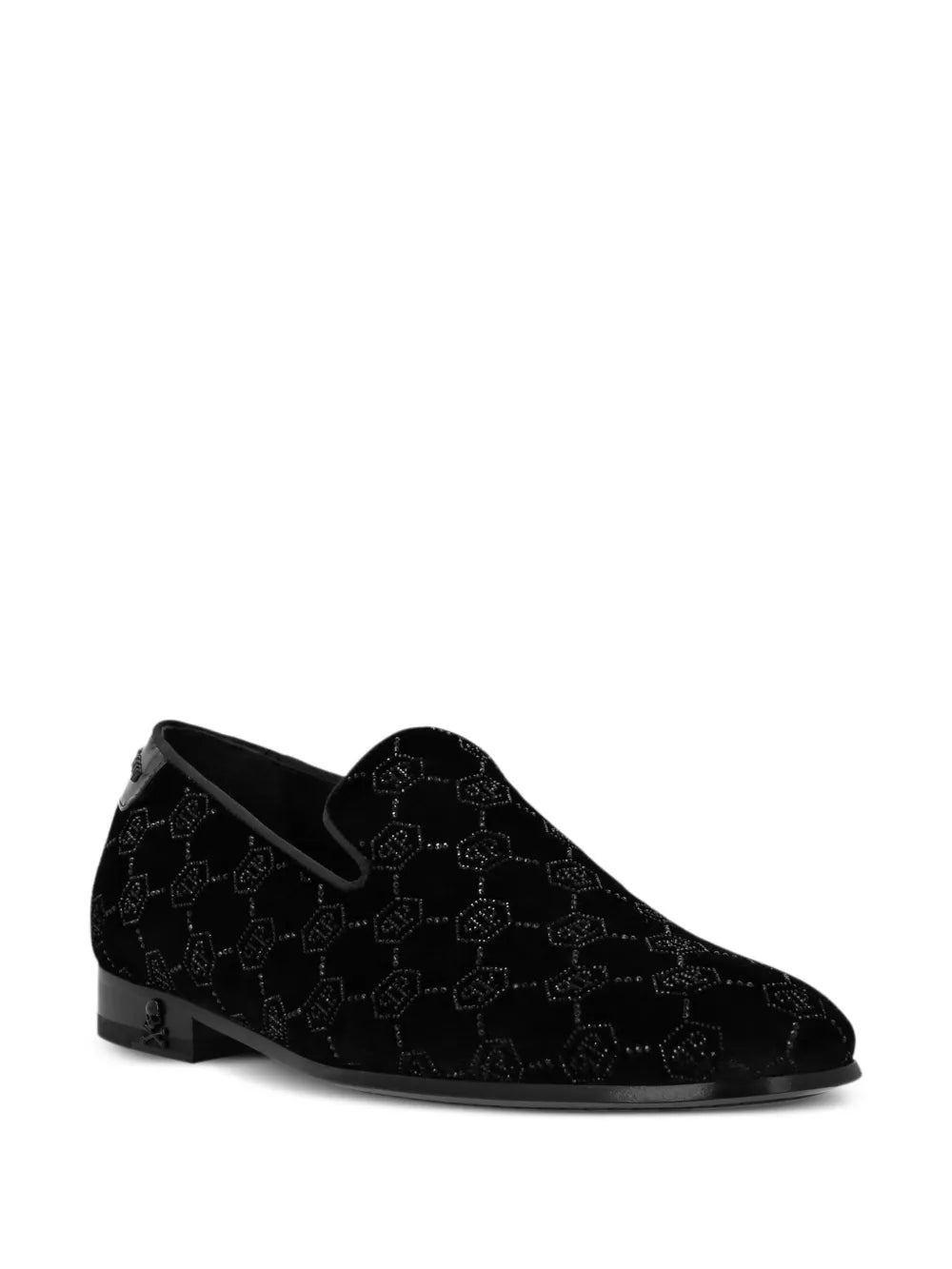 Philipp Plein monogram velvet loafers