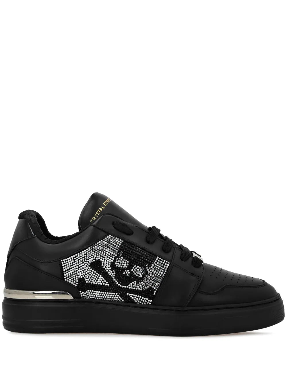 Philipp Plein Crystal Lo-Top Leather Sneakers