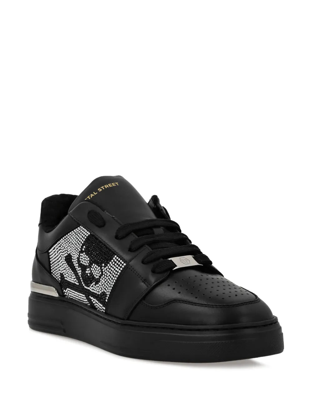 Philipp Plein Crystal Lo-Top Leather Sneakers