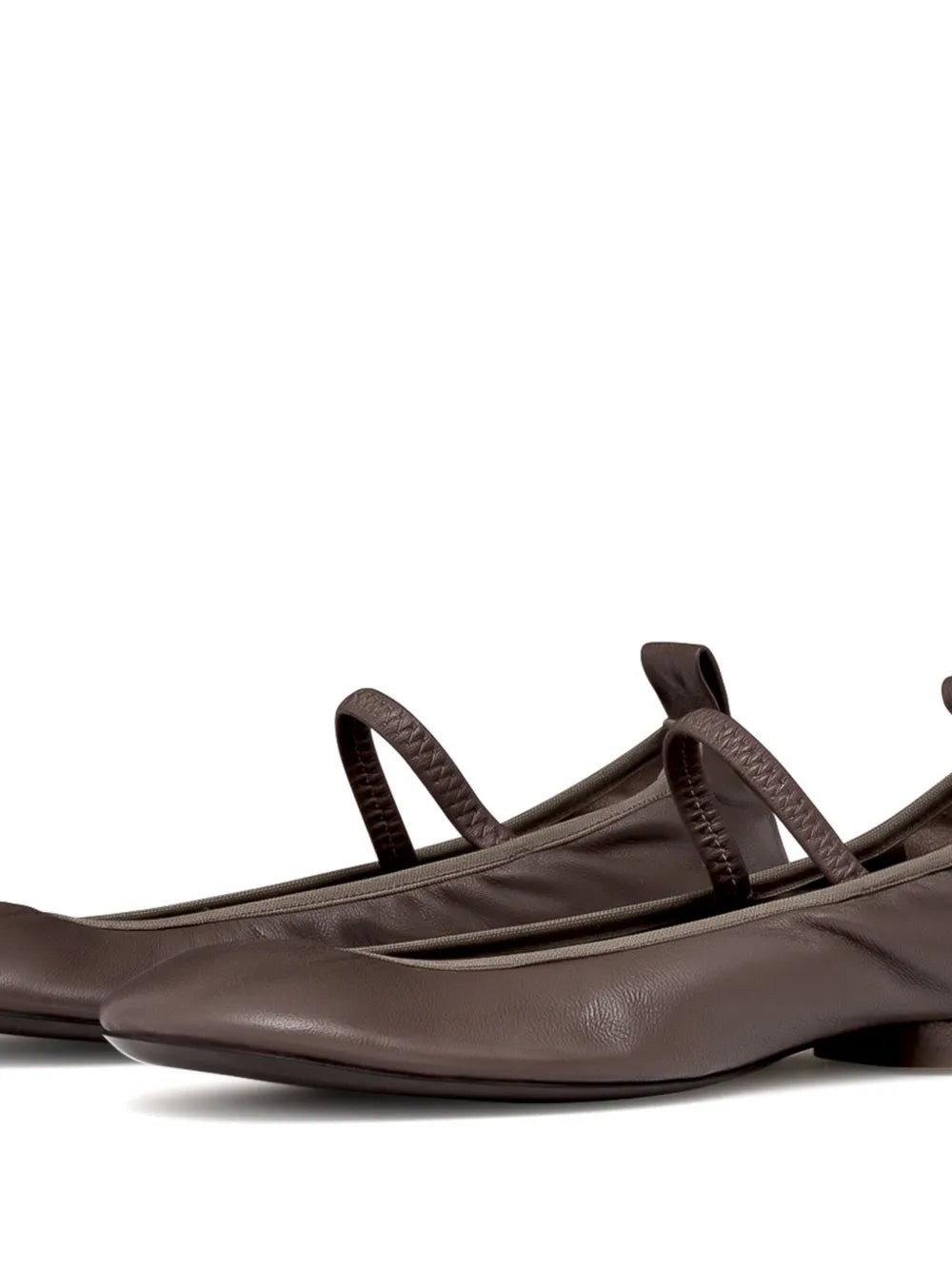 LEMAIRE square-toe leather ballerina shoes