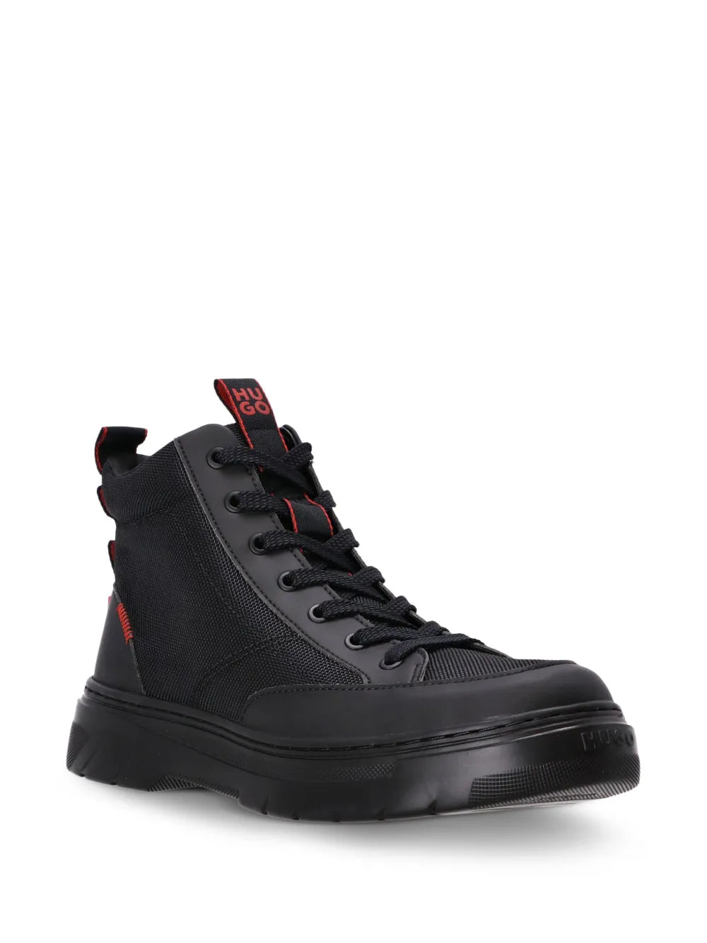 HUGO logo-patch high-top boots
