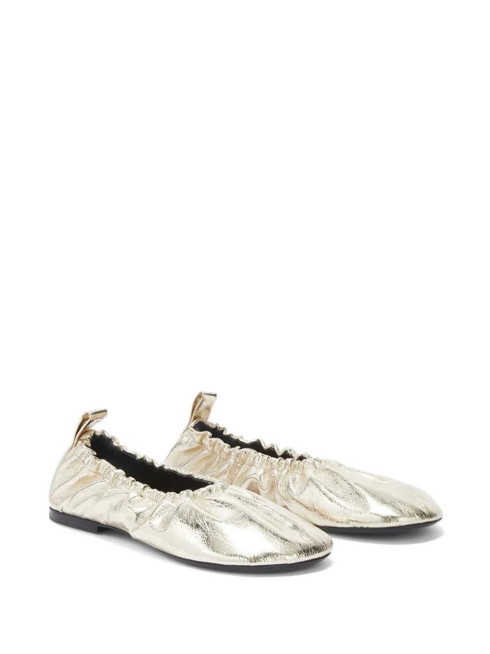 Jil Sander gathered-detail leather ballerina shoes