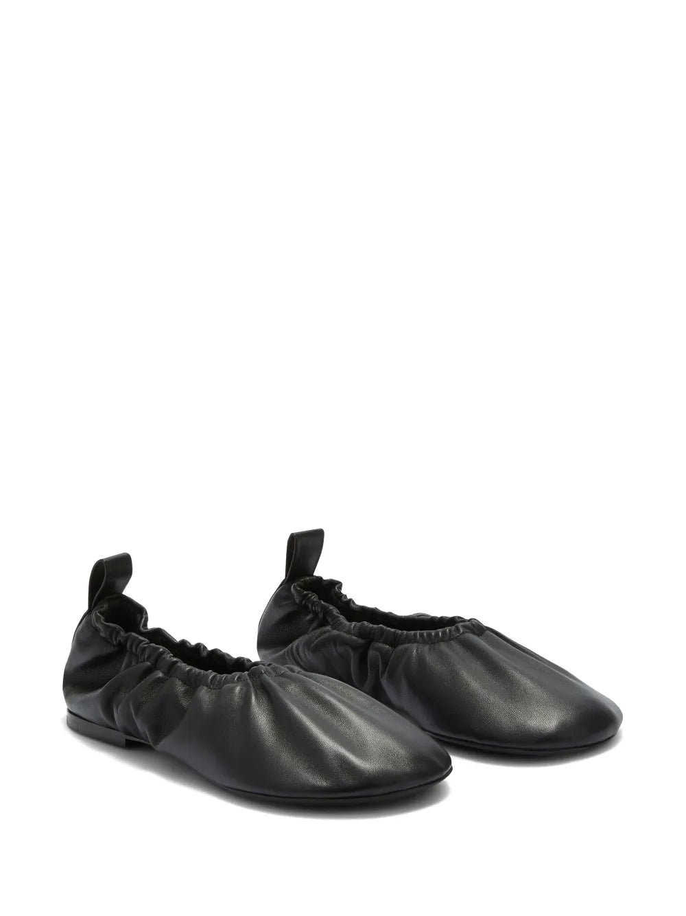 Jil Sander gathered-detail leather ballerina shoes