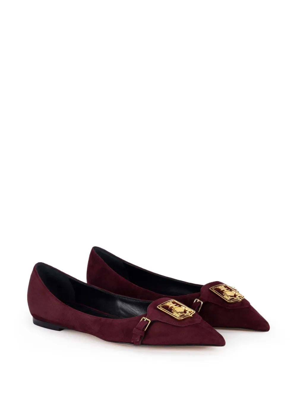 Elisabetta Franchi pointed-toe suede ballerina shoes