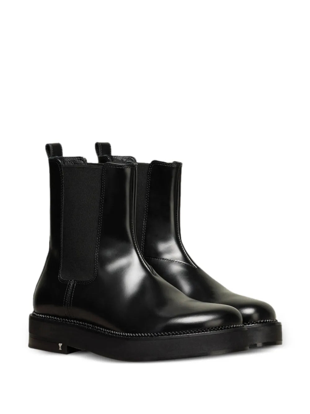 AMI Paris aymmetric-toe leather ankle boots