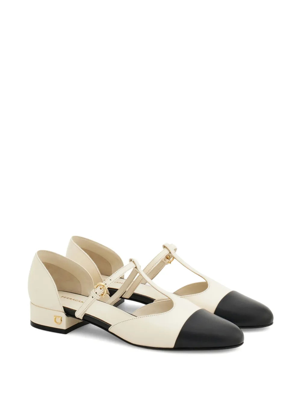 Ferragamo T-strap ballerina shoes