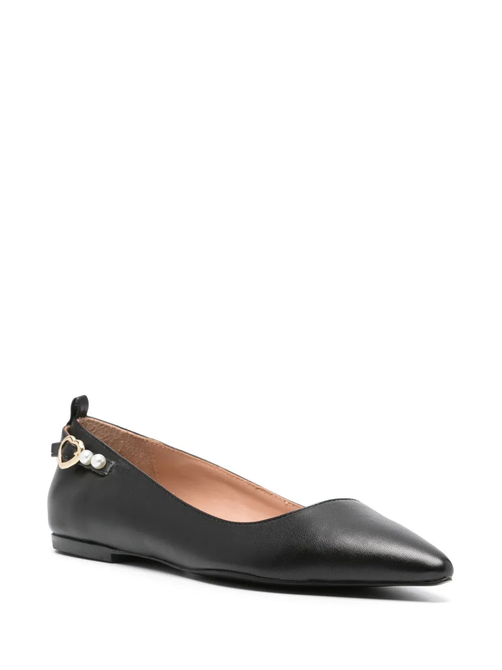 Love Moschino faux-pearl detail ballet flats