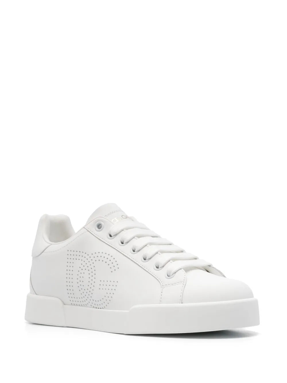 Dolce & Gabbana Portofino perforated-logo leather sneakers