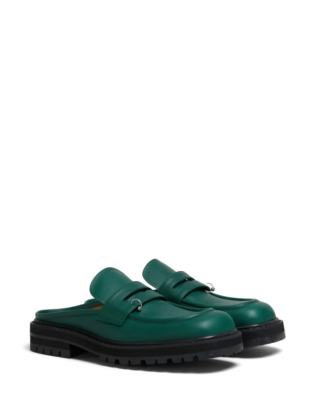 Marni square-toe leather slippers