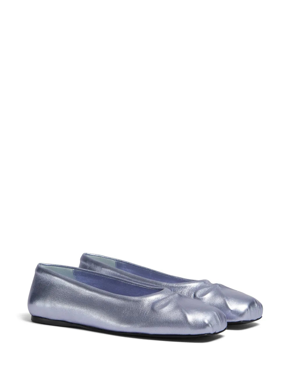 Marni Little Bow metallic ballerina shoes
