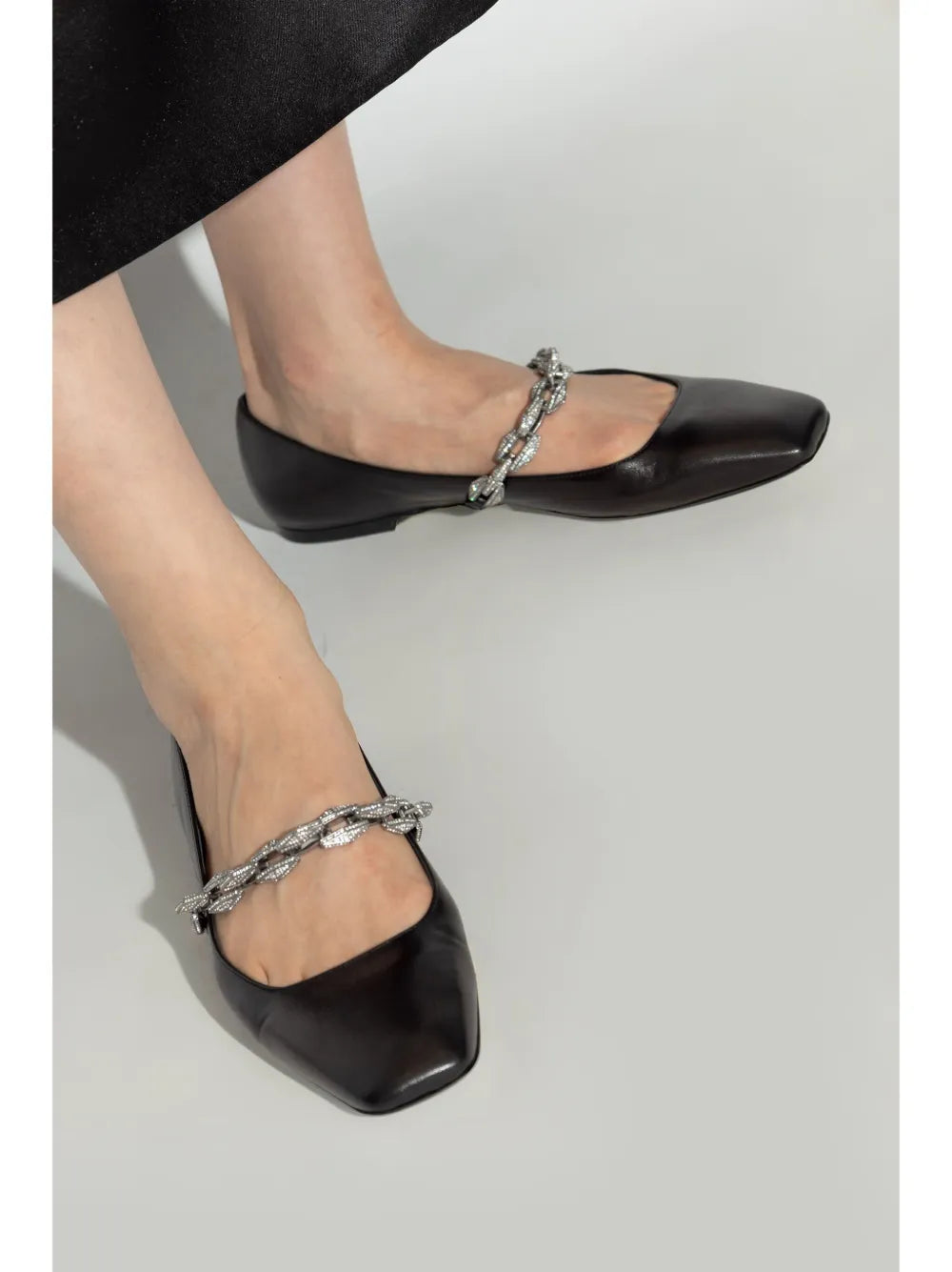 Jimmy Choo Diamond Tilda leather ballerina shoes